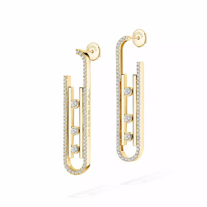 [Okajuri Jewelry]Diamond Pendant Earrings Move 10Th