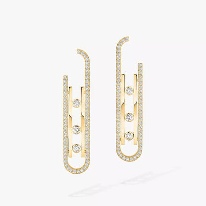 [Okajuri Jewelry]Diamond Pendant Earrings Move 10Th