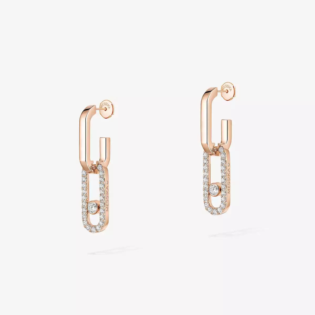 [Okajuri Jewelry]Move Link Diamond Earrings