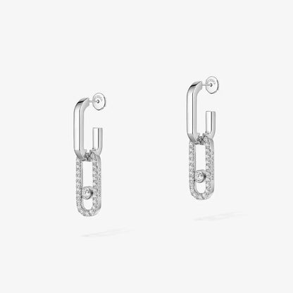 [Okajuri Jewelry]Move Link Diamond Earrings
