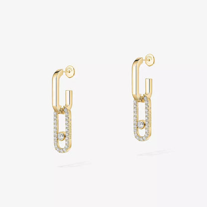 [Okajuri Jewelry]Move Link Diamond Earrings