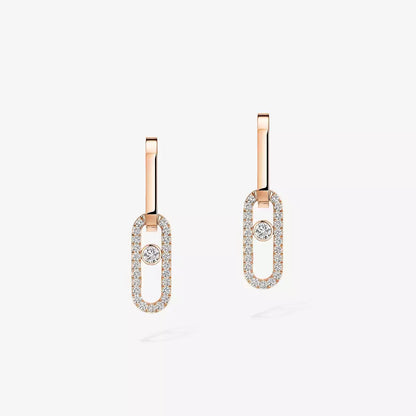 [Okajuri Jewelry]Move Link Diamond Earrings