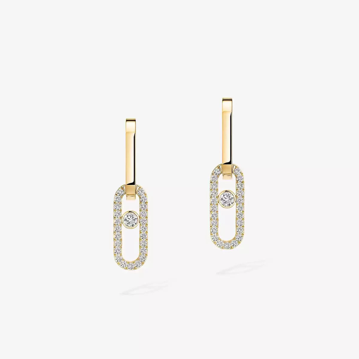 [Okajuri Jewelry]Move Link Diamond Earrings