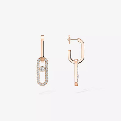 [Okajuri Jewelry]Move Link Diamond Earrings