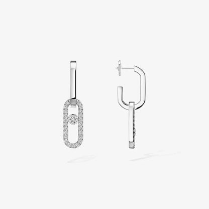 [Okajuri Jewelry]Move Link Diamond Earrings