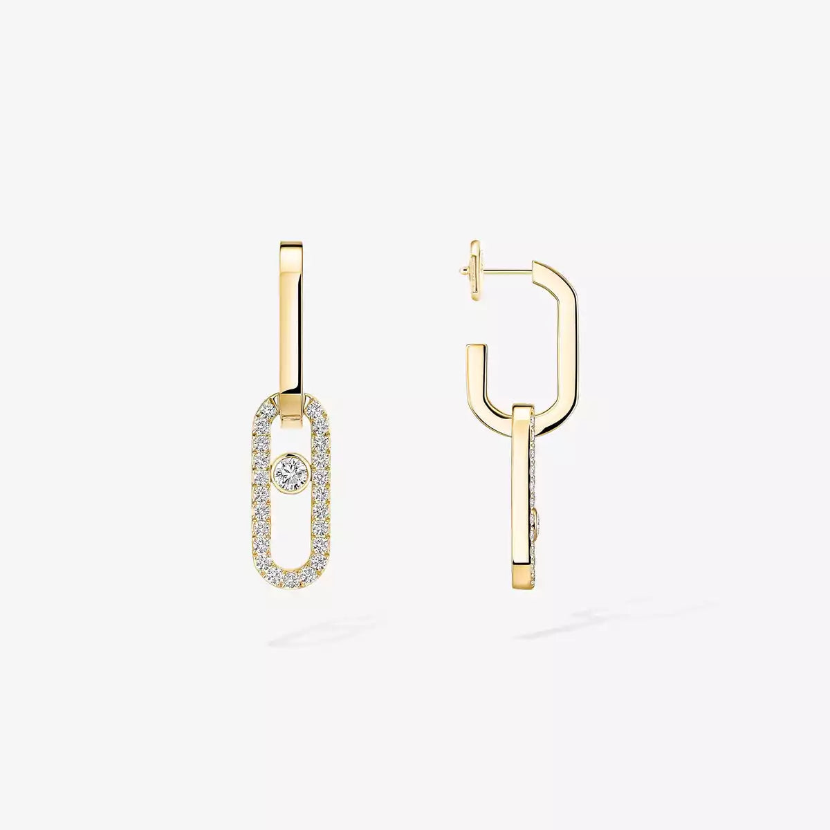 [Okajuri Jewelry]Move Link Diamond Earrings