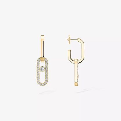 [Okajuri Jewelry]Move Link Diamond Earrings
