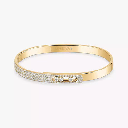 [Okajuri Jewelry]Move Noa Rose Gold Pavé Diamond Bangle Bracelet