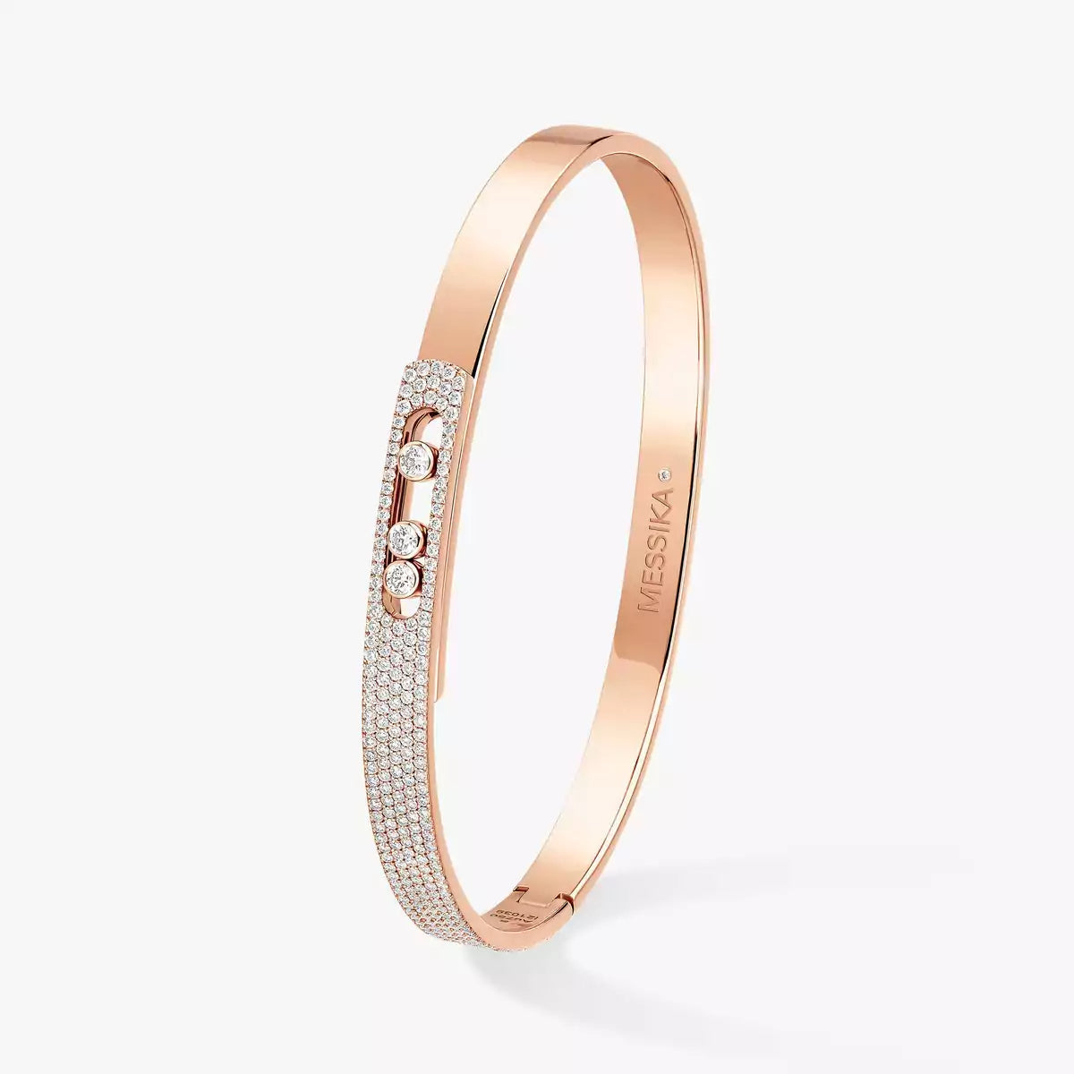 [Okajuri Jewelry]Move Noa Rose Gold Pavé Diamond Bangle Bracelet