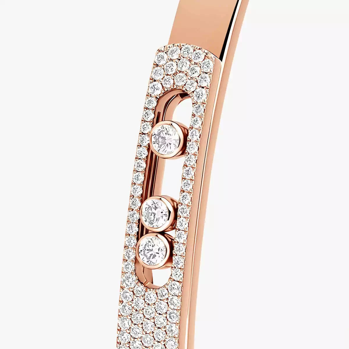 [Okajuri Jewelry]Move Noa Rose Gold Pavé Diamond Bangle Bracelet