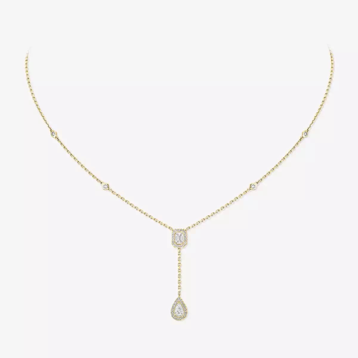 [Okajuri Jewelry]Gold Diamond Tie Necklace