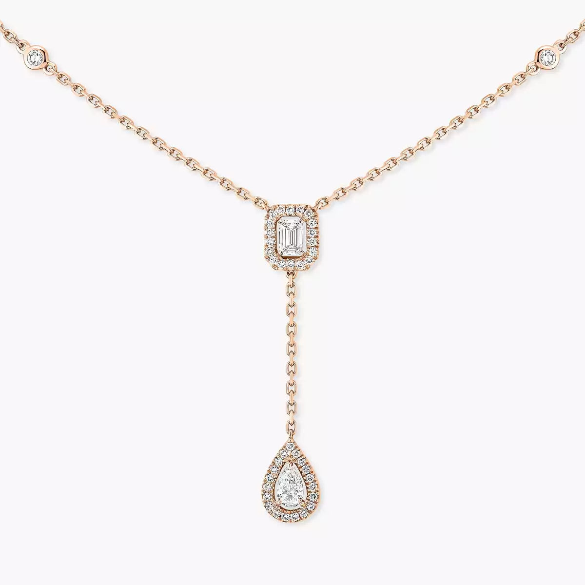 [Okajuri Jewelry]Gold Diamond Tie Necklace
