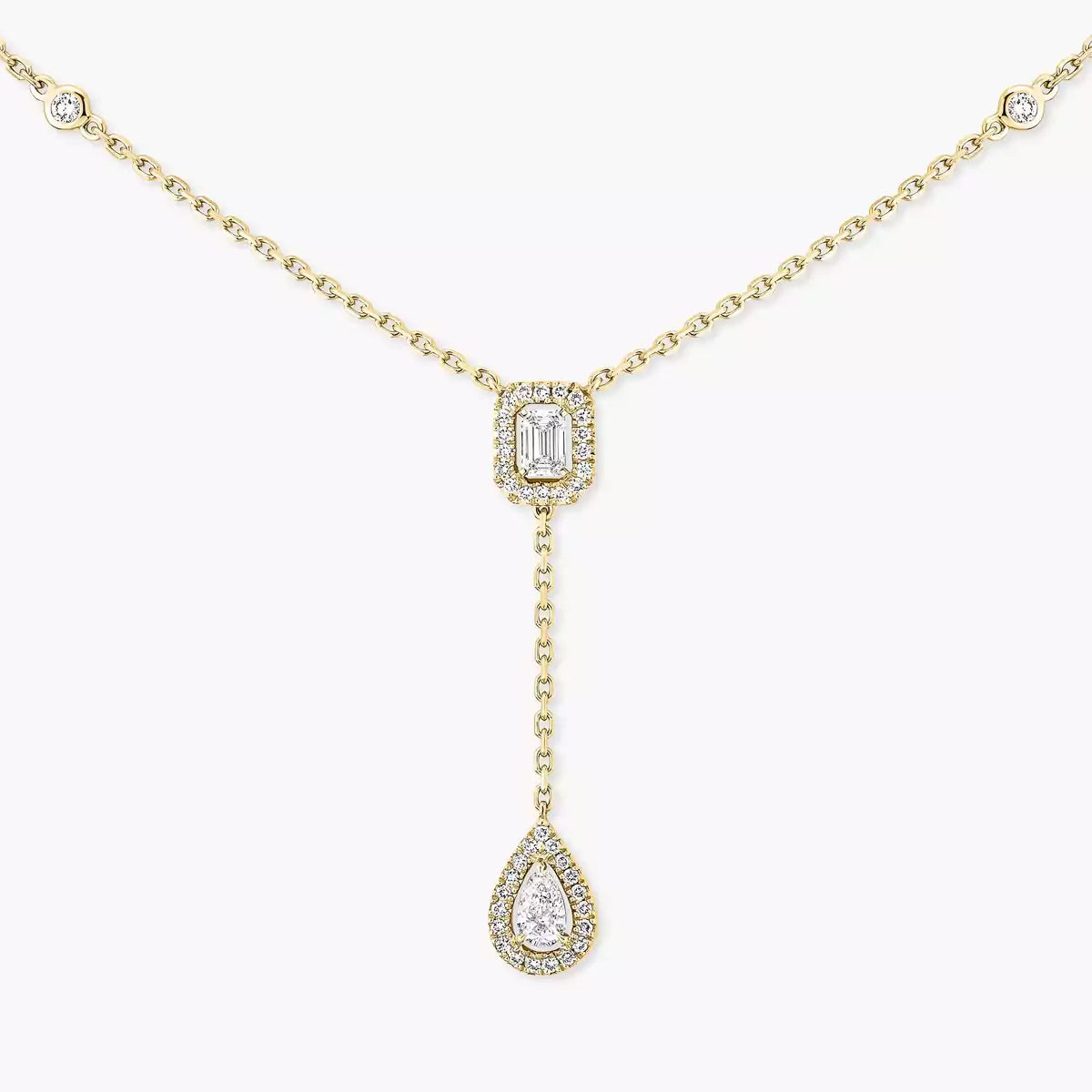 [Okajuri Jewelry]Gold Diamond Tie Necklace