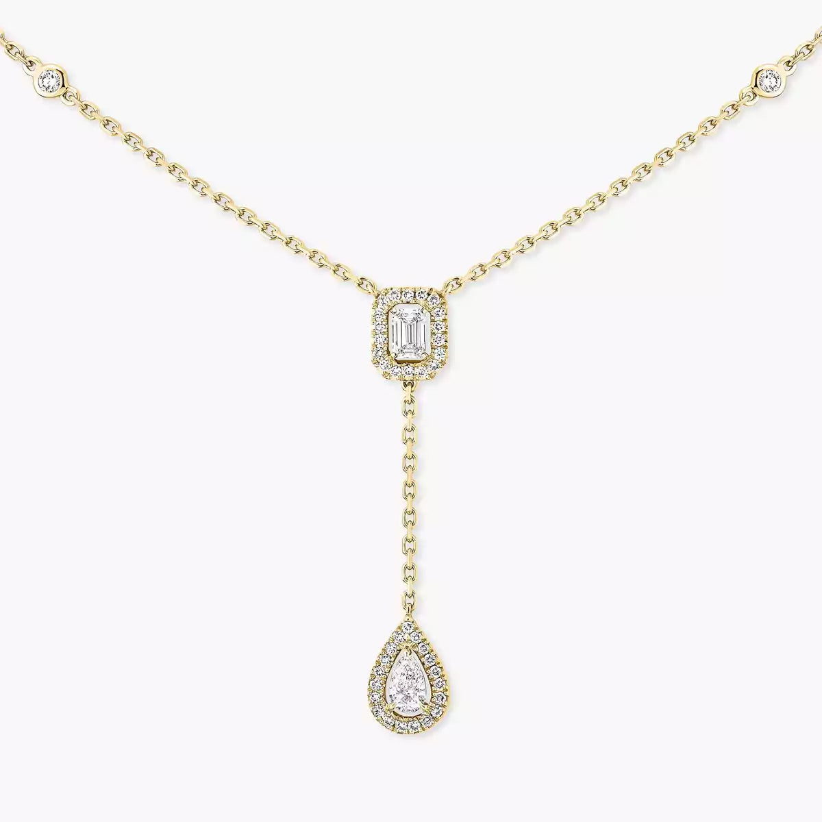[Okajuri Jewelry]Gold Diamond Tie Necklace