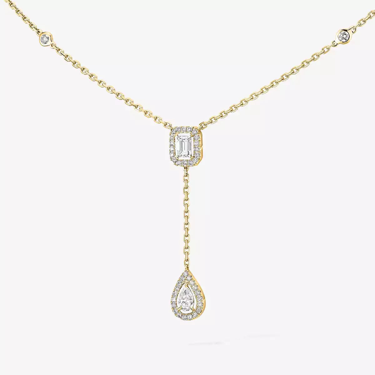 [Okajuri Jewelry]Gold Diamond Tie Necklace