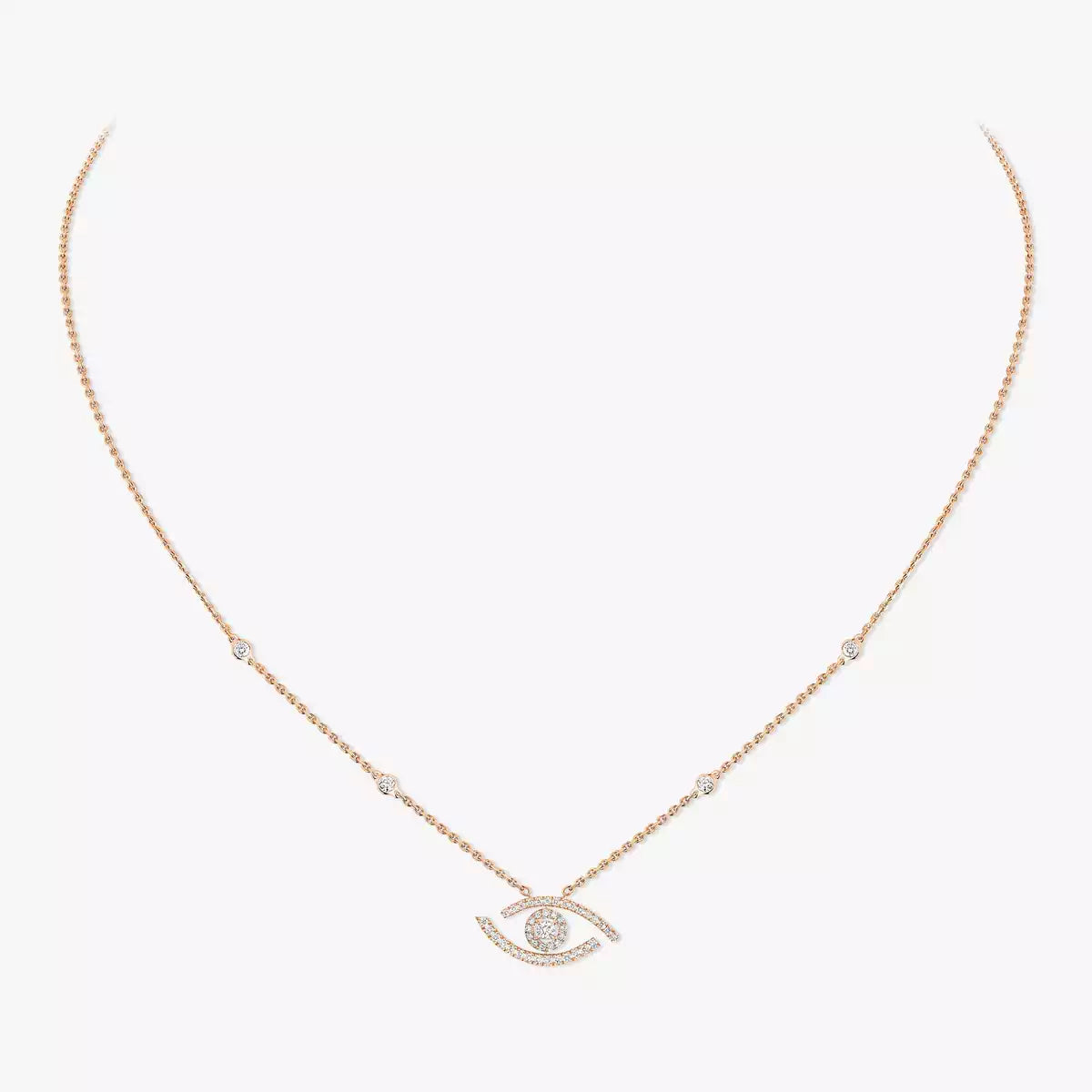 [Okajuri Jewelry]Pave_ Diamond Necklace Lucky Eye