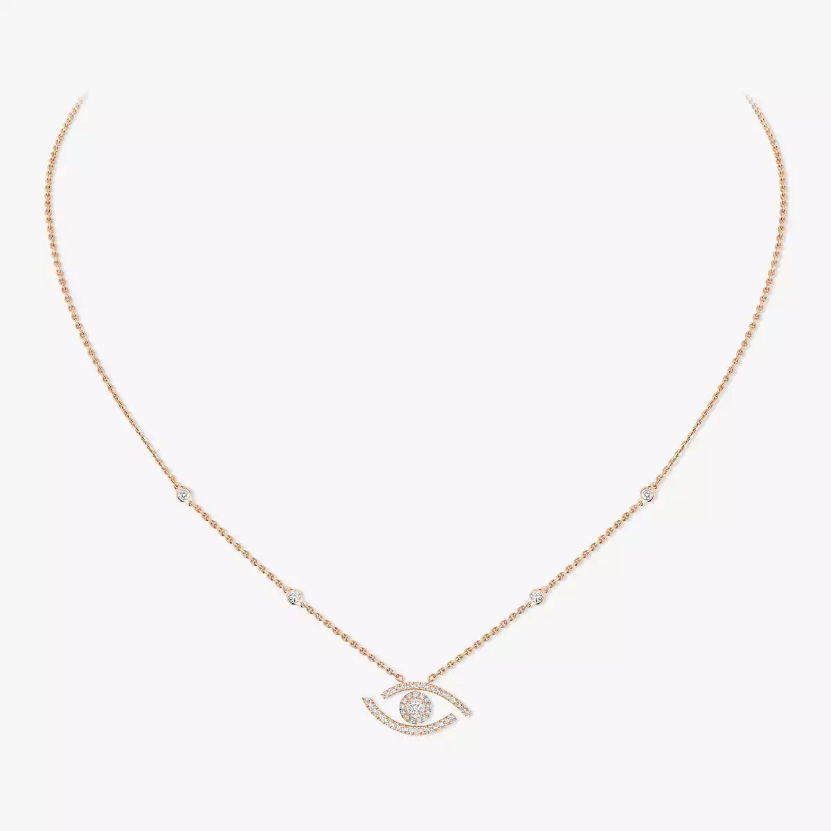 [Okajuri Jewelry]Pave_ Diamond Necklace Lucky Eye