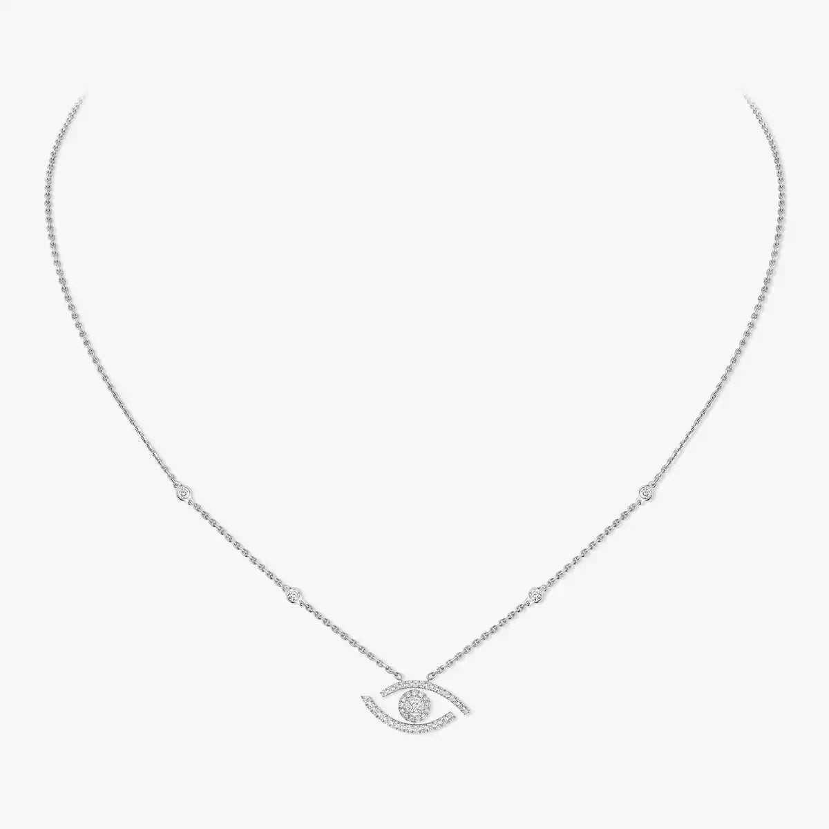 [Okajuri Jewelry]Pave_ Diamond Necklace Lucky Eye