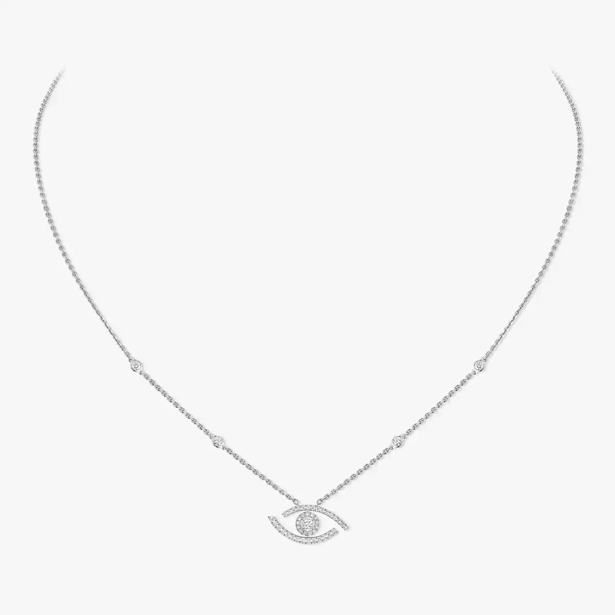 [Okajuri Jewelry]Pave_ Diamond Necklace Lucky Eye