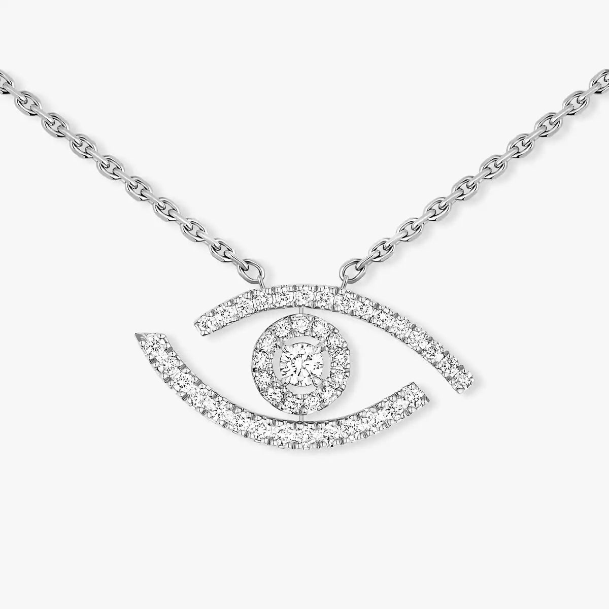 [Okajuri Jewelry]Pave_ Diamond Necklace Lucky Eye