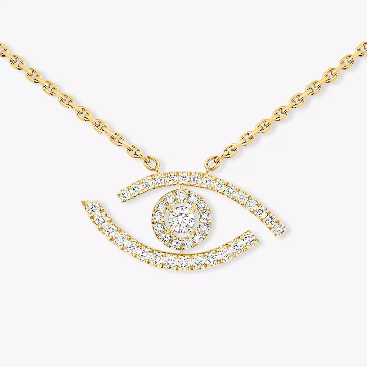 [Okajuri Jewelry]Pave_ Diamond Necklace Lucky Eye