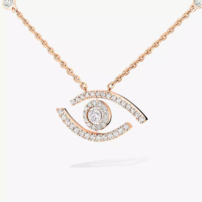 [Okajuri Jewelry]Pave_ Diamond Necklace Lucky Eye
