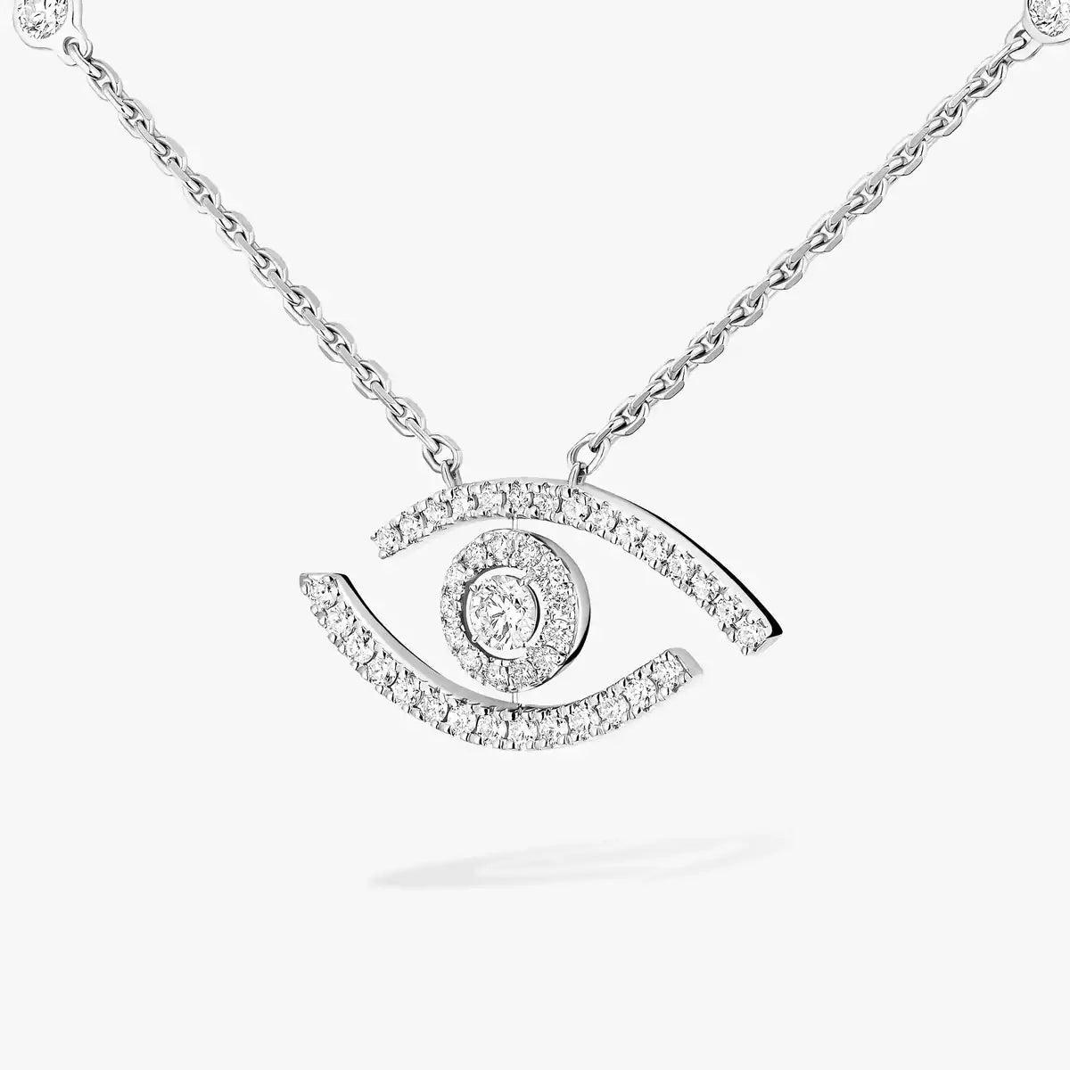 [Okajuri Jewelry]Pave_ Diamond Necklace Lucky Eye