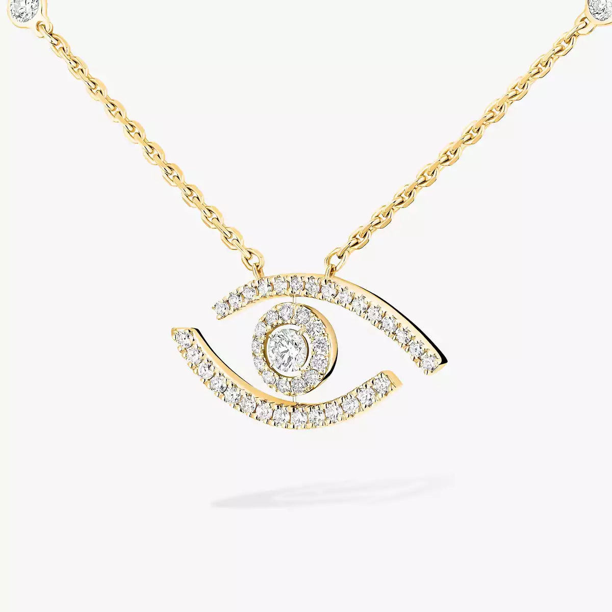 [Okajuri Jewelry]Pave_ Diamond Necklace Lucky Eye