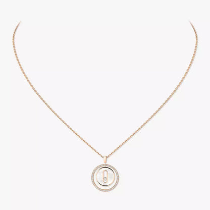 [Okajuri Jewelry]Lucky Move Diamond Necklace in Rose Gold and White Mother-of-Pearl