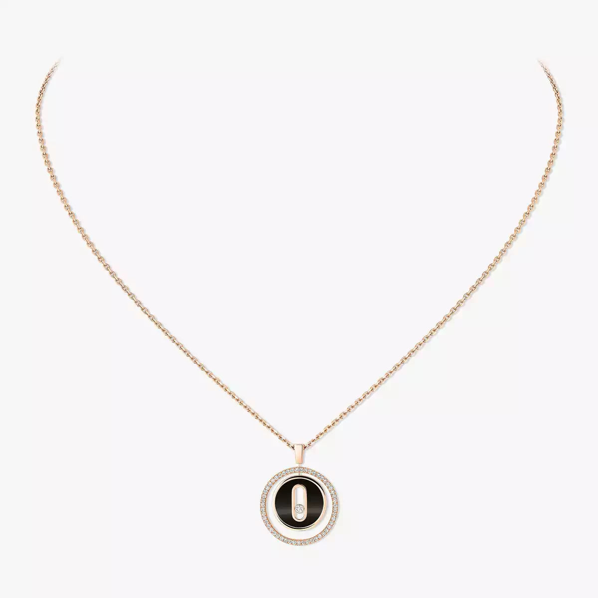 [Okajuri Jewelry]Lucky Move Diamond Necklace in Rose Gold and White Mother-of-Pearl