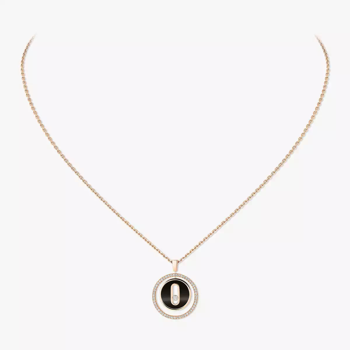[Okajuri Jewelry]Lucky Move Diamond Necklace in Rose Gold and White Mother-of-Pearl
