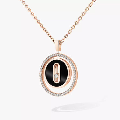 [Okajuri Jewelry]Lucky Move Diamond Necklace in Rose Gold and White Mother-of-Pearl