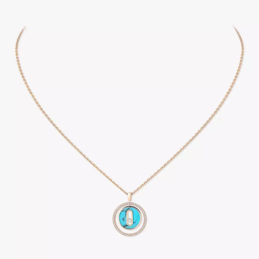 [Okajuri Jewelry]Lucky Move Diamond Necklace in Rose Gold and White Mother-of-Pearl