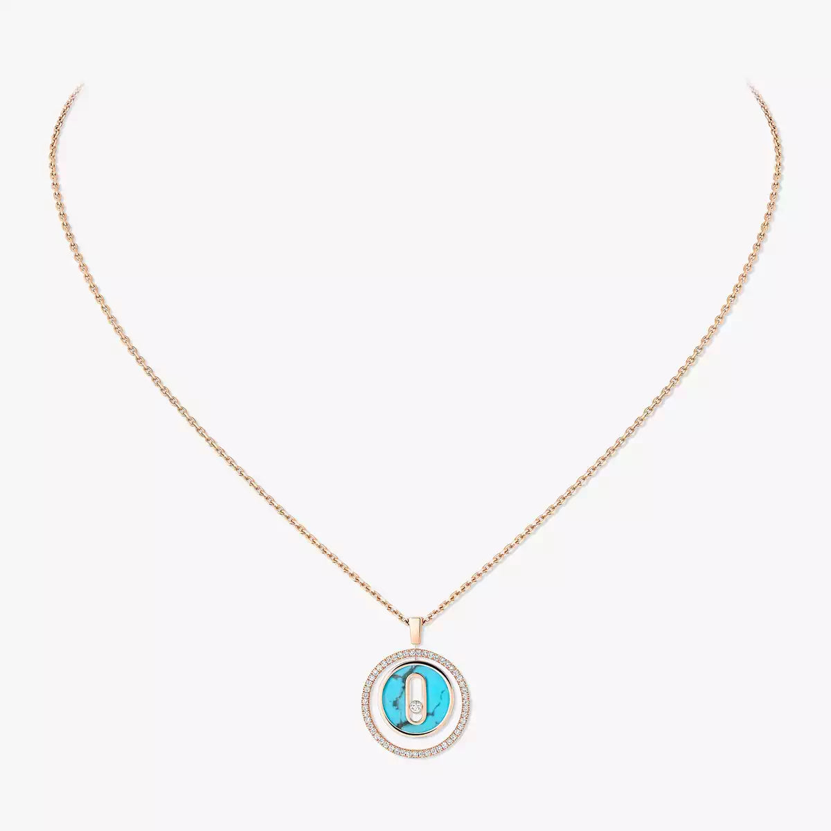 [Okajuri Jewelry]Lucky Move Diamond Necklace in Rose Gold and White Mother-of-Pearl