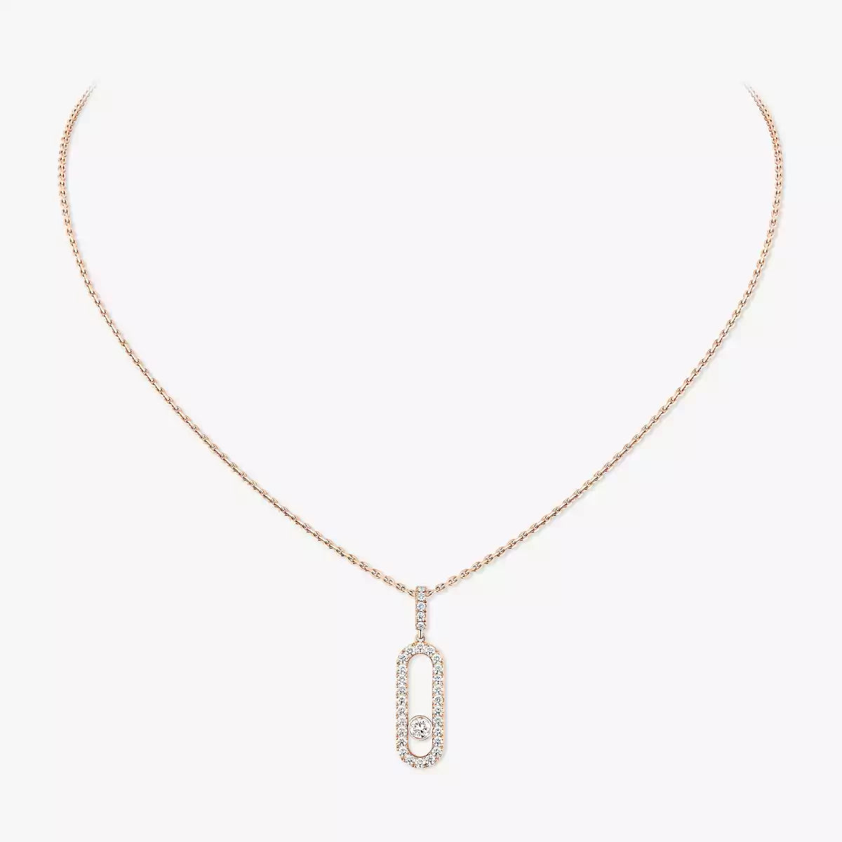 [Okajuri Jewelry]Move Uno Diamond Necklace in Rose Gold