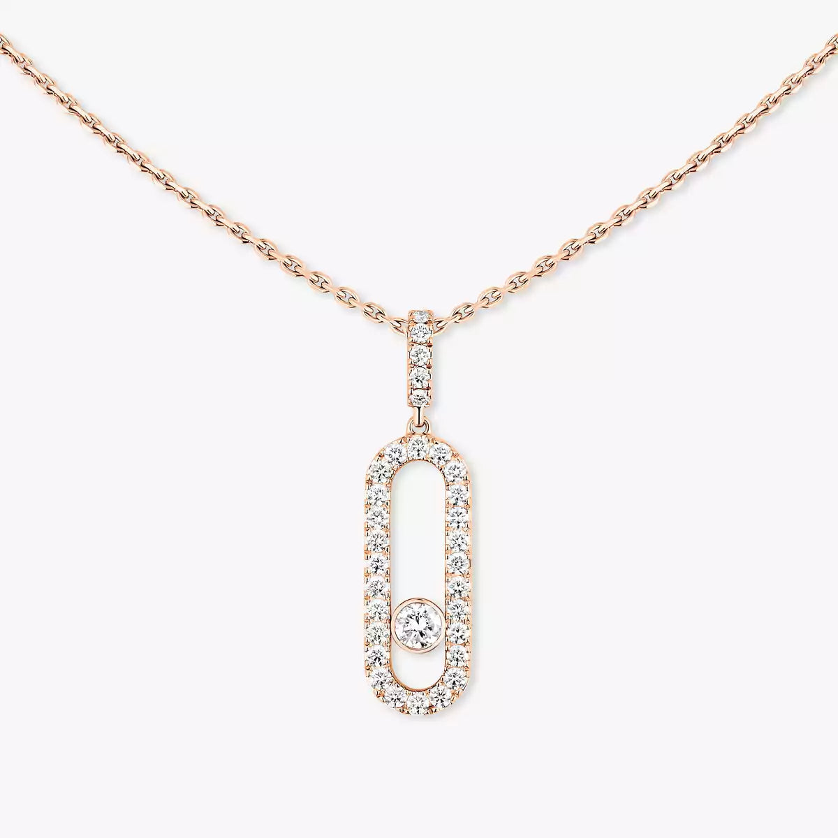 [Okajuri Jewelry]Move Uno Diamond Necklace in Rose Gold