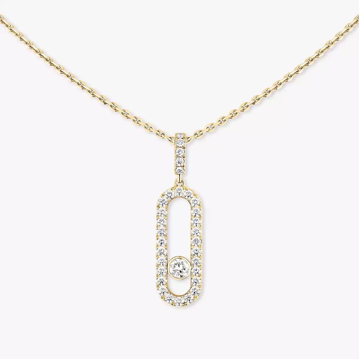 [Okajuri Jewelry]Move Uno Diamond Necklace in Rose Gold