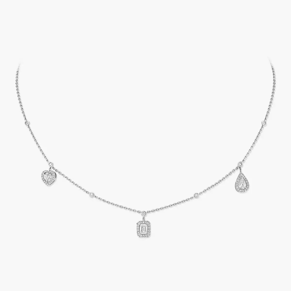 [Okajuri Jewelry]My Twin Diamond Necklace in Silver