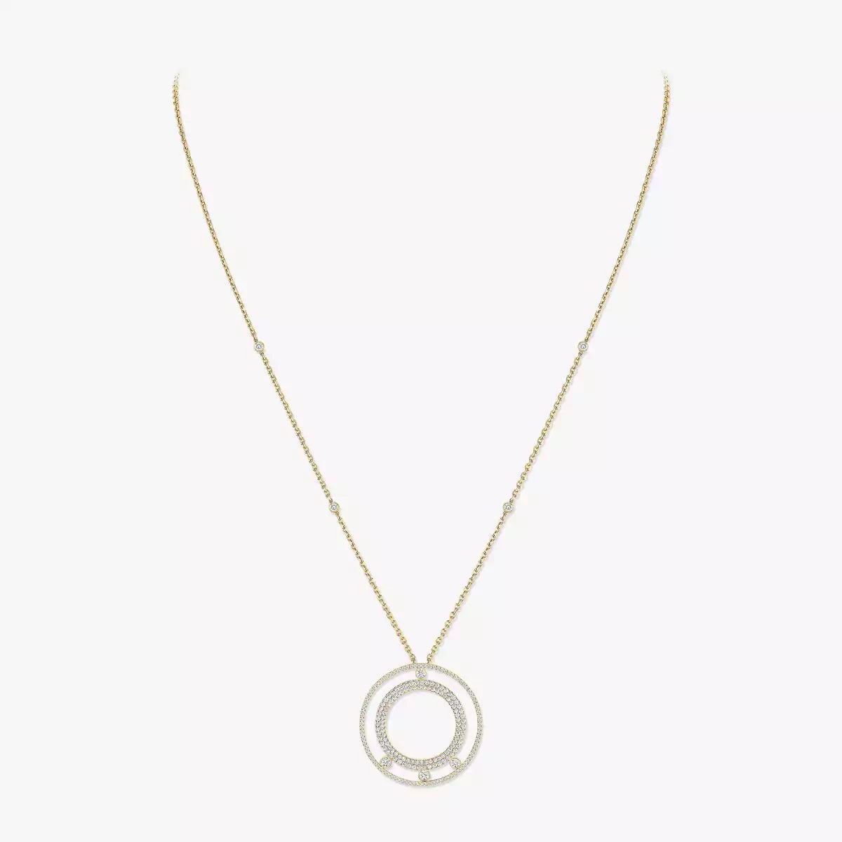 [Okajuri Jewelry]Move Romane Long Pave_-Set Diamond Necklace