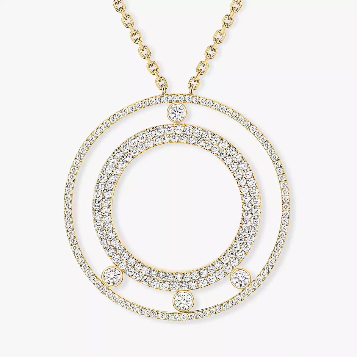 [Okajuri Jewelry]Move Romane Long Pave_-Set Diamond Necklace