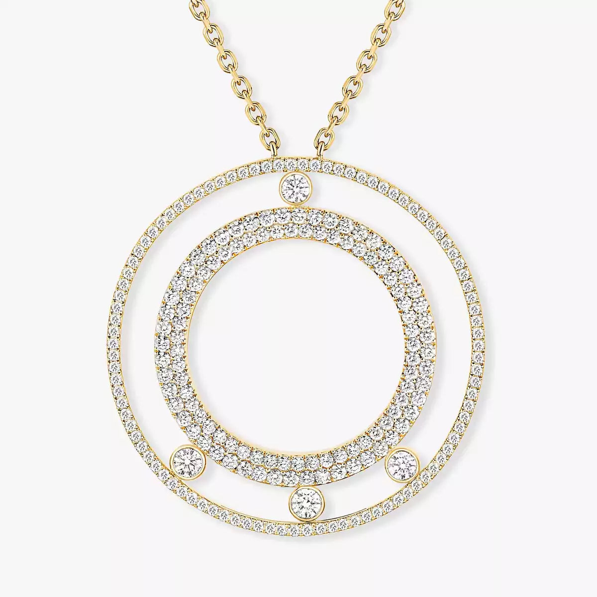 [Okajuri Jewelry]Move Romane Long Pave_-Set Diamond Necklace