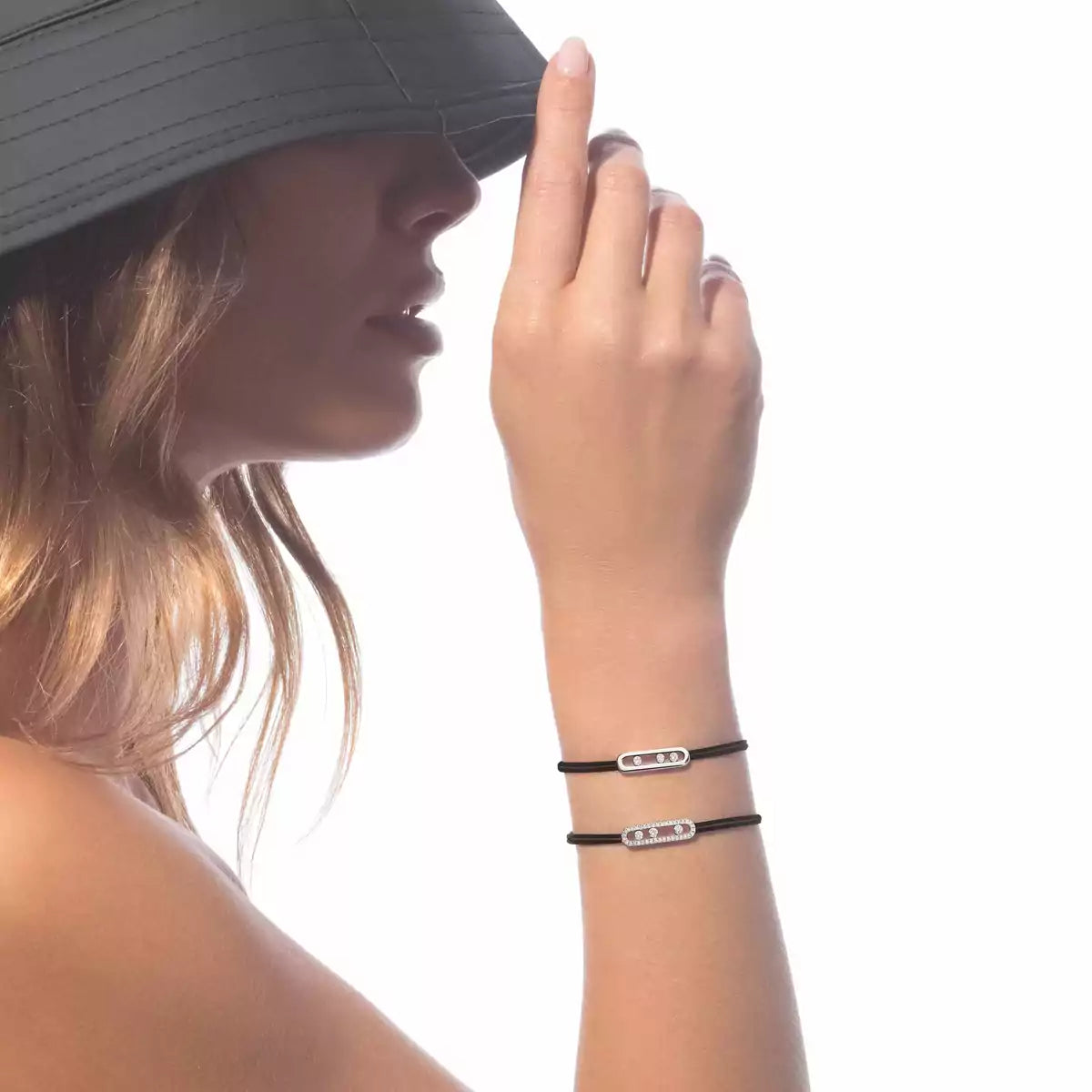 [Okajuri Jewelry]Messika Care(s) pink cord pavé bracelet