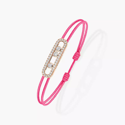 [Okajuri Jewelry]Messika Care(s) pink cord pavé bracelet