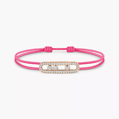 [Okajuri Jewelry]Messika Care(s) pink cord pavé bracelet