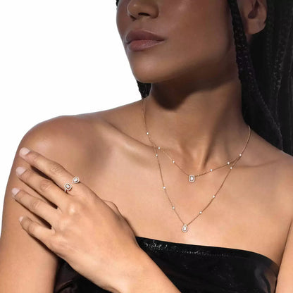 [Okajuri Jewelry]Diamond Necklace My Twin 2 Rows