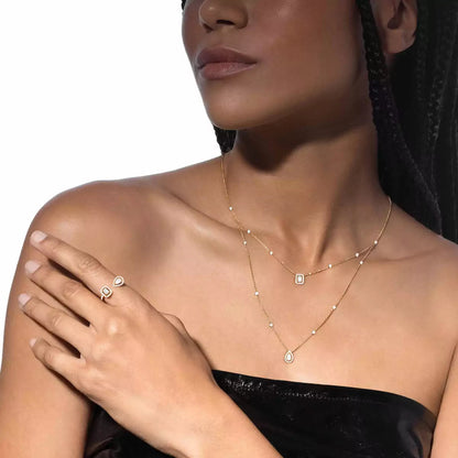 [Okajuri Jewelry]Diamond Necklace My Twin 2 Rows