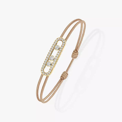 [Okajuri Jewelry]Messika Care(s) pink cord pavé bracelet