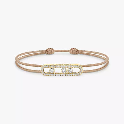 [Okajuri Jewelry]Messika Care(s) pink cord pavé bracelet