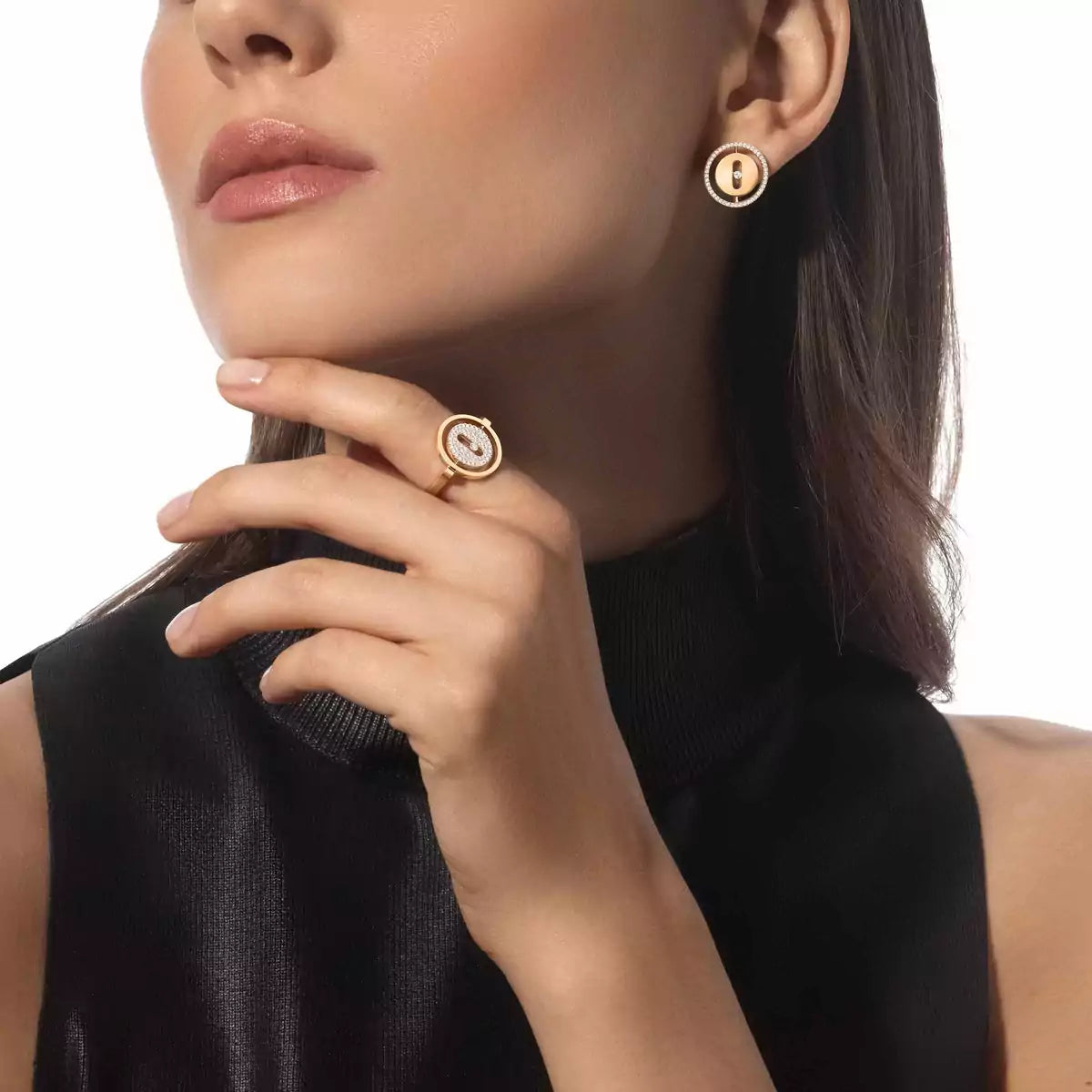 [Okajuri Jewelry]Lucky Move Diamond Earrings