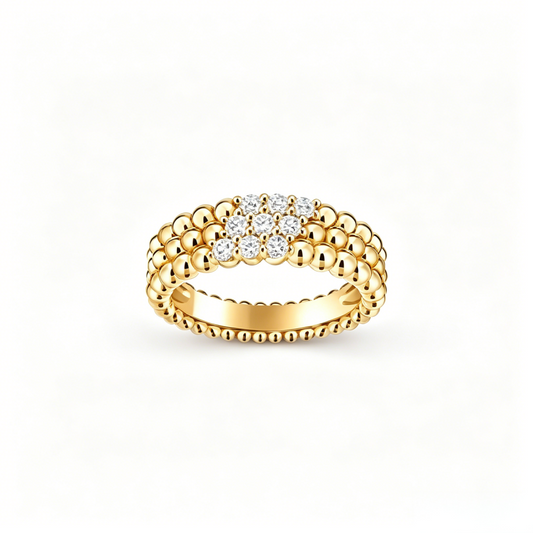 [Okajuri Jewelry]THREE-ROW DIAMOND RING